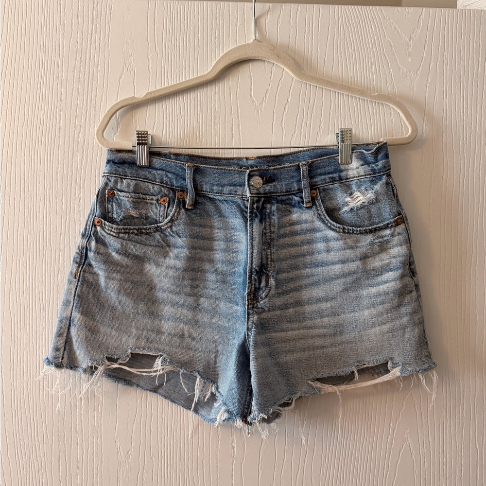 American Eagle | High-Rise Light Blue Denim Cutoff Shorts